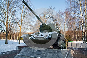 Legendary t - 34 tank, business card of the Second World War, Guards tank, memorial, memory of the heroic feat of the Soviet peopl