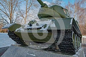 Legendary t - 34 tank, business card of the Second World War, Guards tank, memorial, memory of the heroic feat of the Soviet peopl