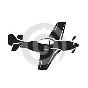 Legendary WWII american fighter aircraft vector icon.