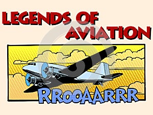 Legends of aviation abstract retro airplane