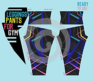 Leggings pants vector for gym with mold ready to use 186 [Convertido