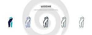 Leggins icon in different style vector illustration. two colored and black leggins vector icons designed in filled, outline, line