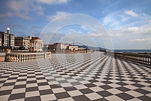 Leghorn (Livorno), Tuscany, Italy: landscape of the promenade Mascagni Terrace