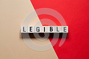 Legible word concept on cubes