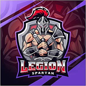 Legion spartan esport mascot logo design