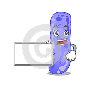 Legionella cartoon character design style with board