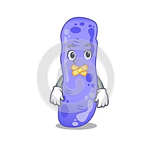 Legionella cartoon character style with mysterious silent gesture