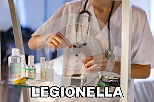 Legionella. Legionella bacteria Legionella pneumophila. Febrile illness, either of a mild nature and without pulmonary focus