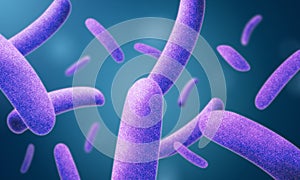 Legionella pneumophila bacteria is the causative agent of Legionnaire`s disease and  Pontiac fever 3D illustration