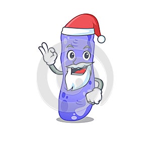 Legionella Santa cartoon character with cute ok finger