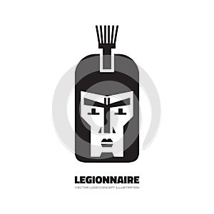 Legionnaire - vector logo concept illustration. Soldier logo sign. Warrior logo sign. Man face illustration. photo