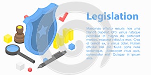 Legislation concept banner, isometric style