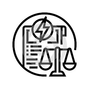legislation energy policy line icon vector illustration