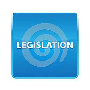 Legislation shiny blue square button