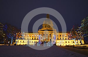 Legislative Building With Christmas Lights photo