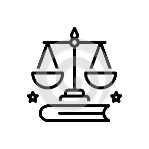 Black line icon for Legislative, senatorial and law photo