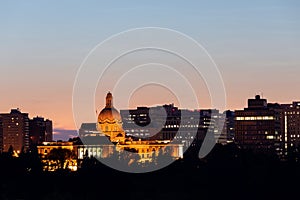 Legislature Building of Edmonton in the Evening