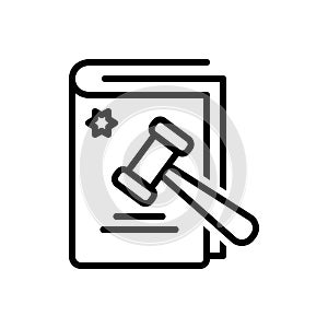 Black line icon for Legitimate, licit and statutory