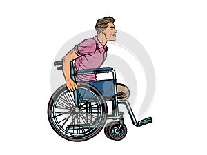 Legless man disabled veteran in a wheelchair photo