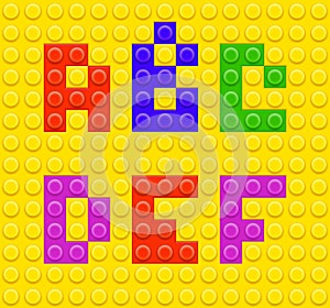 Lego blocks alphabet 1 design vector illustration