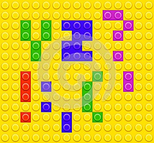 Lego blocks alphabet 5 design vector illustration