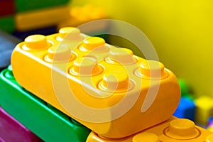 Lego blocks on the children`s playgroud.