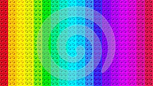 Lego Blocks in the Form of a Rainbow Pattern. 3d illustration, Ultra HD 8K 7680x4320