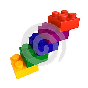 Lego color block stair