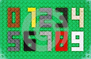 Lego Digits on Green Pattern