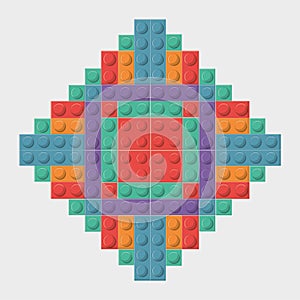Lego icon. Abstract frame figure. Vector graphic