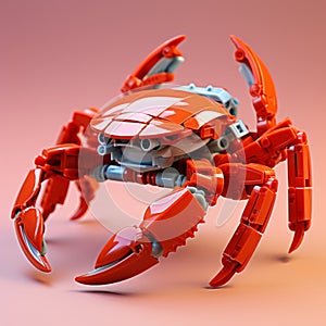 Lego Orange Crab: 3d Plastic Texture With Vray Tracing And Seapunk Vibes