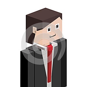 lego silhouette half body man with formal suit