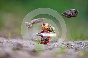 Lego Super Heroes training of iron man