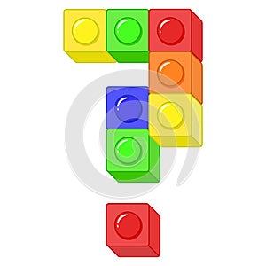 Lego Symbol question mark in colorful blocks