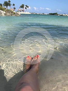 Legs and beach photo