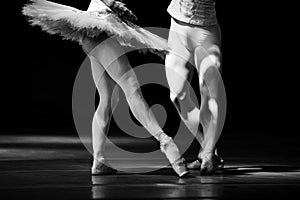 legs of classic ballet couple