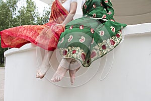 Legs of a Girsl in Indian stile