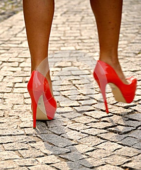 legs with high heels shoes