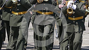 Legs of military musicians