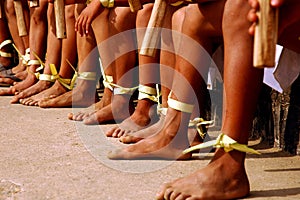 Legs of the Naga kid during the Hornbill festival photo