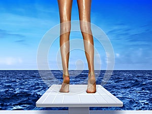 Legs on springboard photo