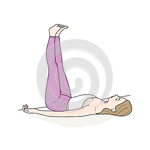 Legs up the Wall Pose. Vector photo