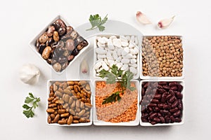 Legumes beans lentils food ingredients