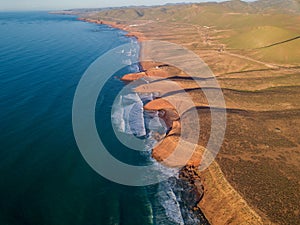 Legzira beach with arched rocks
