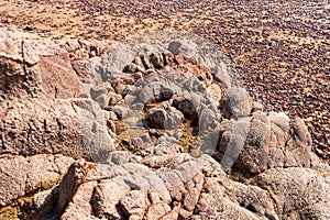 Legzira Beach Geological Structure, Red Arches Composition, Morocco Coast, Marocco Legzira Rocks