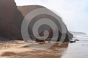 Legzira Beach Geological Structure, Red Arches Composition, Morocco Coast, Marocco Legzira Rocks