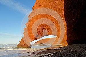 Legzira beach stone arch photo