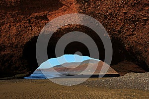 Legzira. Ocean. Red Rocks. Beach. Morocco.