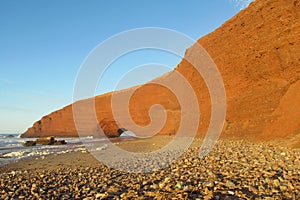 Legzira stone arc on sea beach