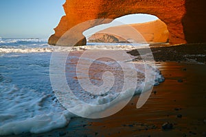 Legzira stone arches, Atlantic Ocean, Morocco